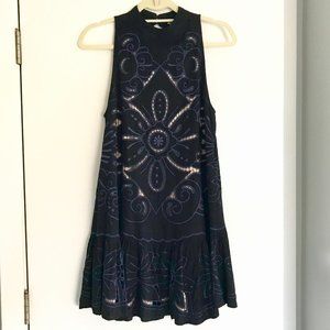 Free People Embroidery Halter Cutout Dress